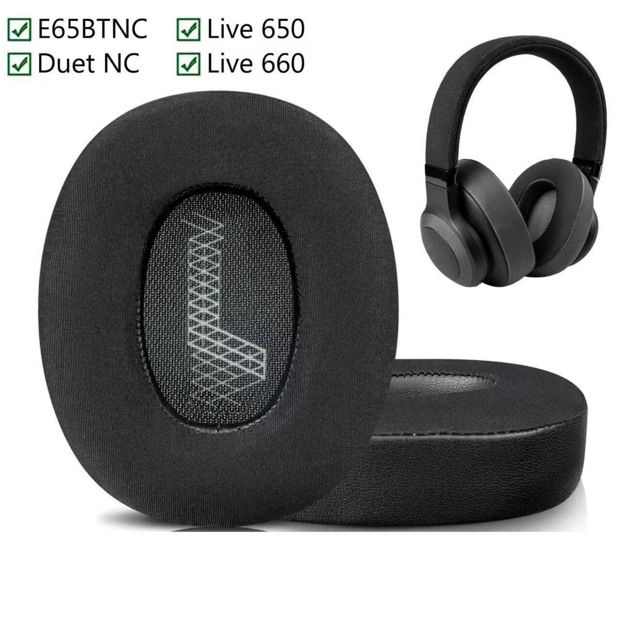 适用JBL LIVE650/660耳机套Duet NC E65BTNC凝胶冰感耳套耳罩更换
