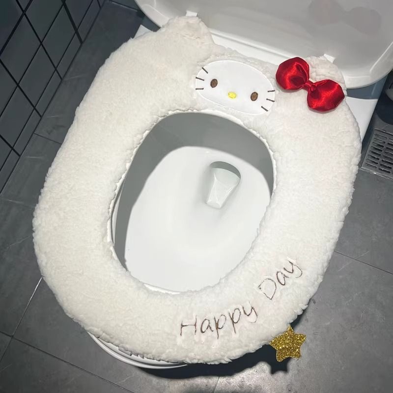 加厚冬季卡通可爱毛绒保暖垫子马桶坐垫家用坐便器垫圈四季通用