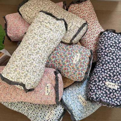 纯棉荞麦皮枕头花边小蛮腰夏天ins长方形枕可爱枕家居枕头小午睡