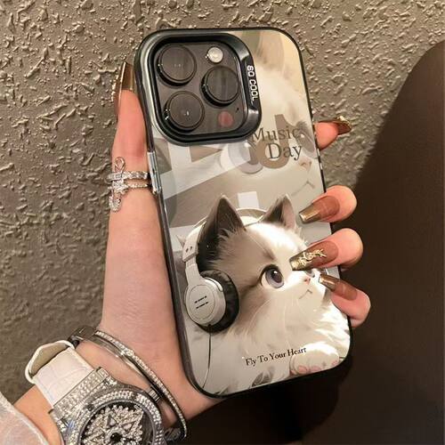 听音乐猫咪三星s24ultra手机壳