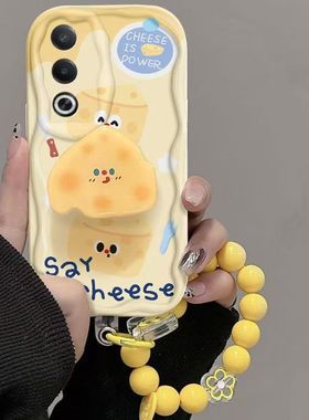 ins风黄色奶酪支架适用三星s25ultra手机壳硅胶s23fe新款s24+/s22创意s21小众a55a15a16卡通a54a34a35a53防摔