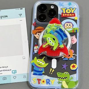 卡通三眼仔玩具总动员支架适用三星s25ultra手机壳磁吸s23 a55a15a16创意a54a34a35防摔 s24fe可爱s22s21个性