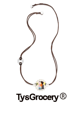 TysGrocery 25 饼干吊坠手绘陶瓷皮绳项链