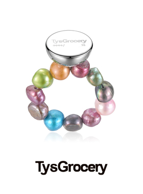 TysGrocery 23 Activity Center2 半球彩天然珍珠弹力戒指