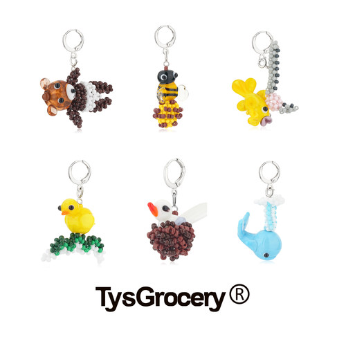 TysGrocery 25 可拆卸琉璃动物玩具耳环