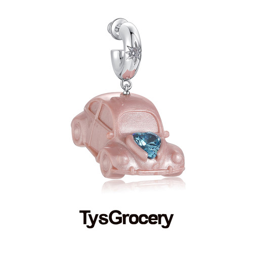 TysGrocery 22 Pray 2 复古珠光树脂爱心轿车耳钉