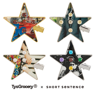 TysGrocery x Short Sentence联名系列 26胶片图像宝石五角星发夹