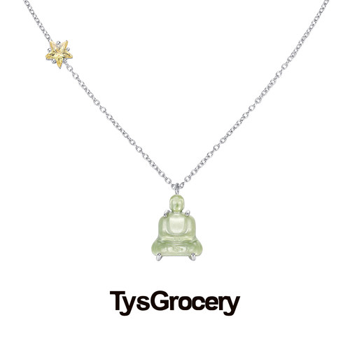 TysGrocery 22 Pray 2星星宝石打坐人项链