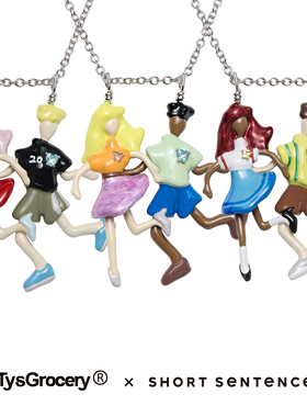 TysGrocery x Short Sentence联名系列 26 珐琅奔跑好朋友项链