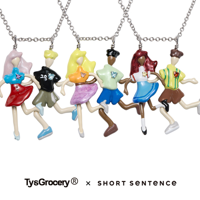 TysGrocery x Short Sentence联名系列 26 珐琅奔跑好朋友项链