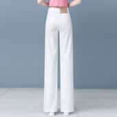 薄款 夏季 窄版 直筒裤 白色牛仔裤 子休闲垂感阔腿裤 女2025年新款