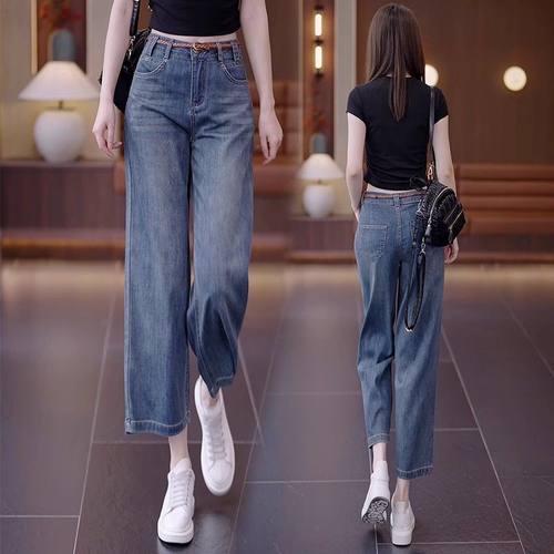 天丝阔腿牛仔裤女夏季薄款