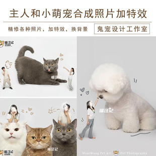 修图可爱萌宠合成照加特效换背景调色艺术照精修p图证件照写真照