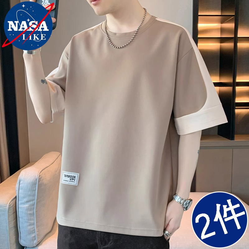 NASA品牌男女同款夏季潮流冰短袖