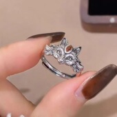 九尾狐戒指女复古民族风国潮时尚 个性 百搭原创高级设计感开口指环