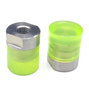 聚氨酯压块内螺纹防撞头缓冲限位阻挡块不锈钢包胶减震头部可加工