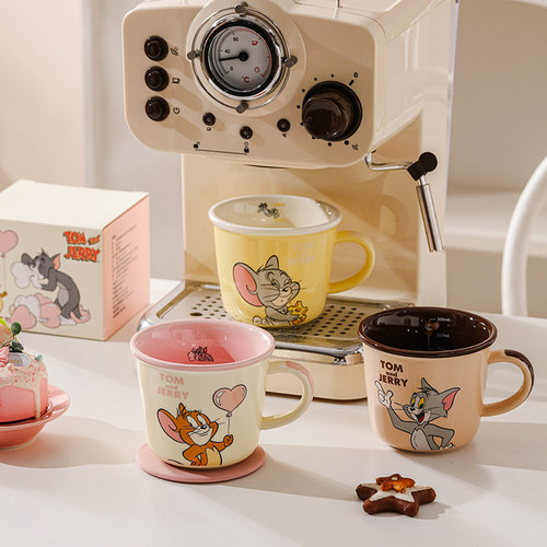 猫和老鼠陶瓷马克杯可爱刻度杯