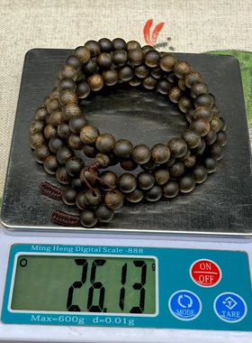 沉水紫奇楠全软油念珠0.7*108颗 油脂粘手过手留香 棋韵正