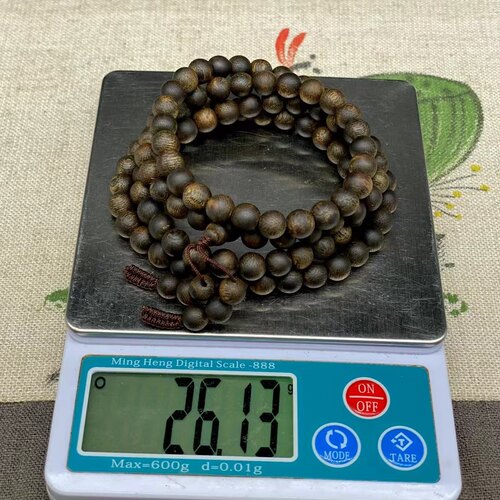 沉水紫奇楠全软油念珠0.7*108颗 油脂粘手过手留香 棋韵正