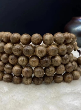 凉香蜜花香海南沉香黑油格水格结香8MM108颗男女款0.8佛珠 重16克