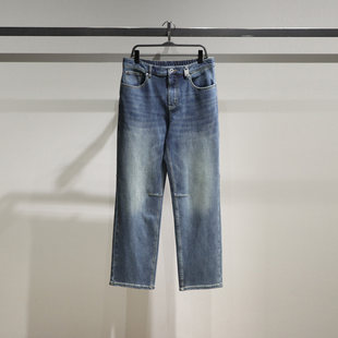 B1HAF4250太平鸟男装2025冬季国内直筒牛仔长裤B1HAF425055