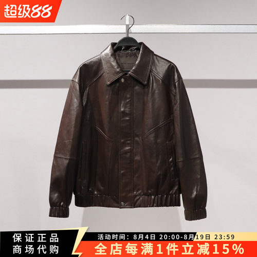 太平鸟时尚百搭翻领皮衣夹克外套