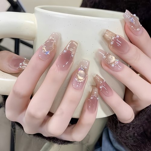高端假指甲纯手工光疗美甲