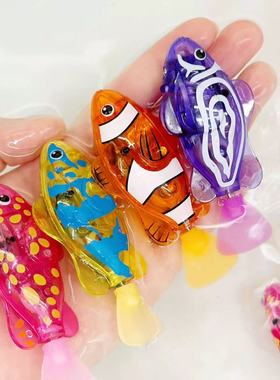 儿童电子感应发光摇摆鱼宝宝洗澡玩水神器会游泳的电动仿真玩具鱼