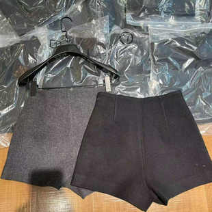 热裤 高腰小个子大长腿加厚冬装 女毛呢休闲裤 欧洲站100羊毛短裤