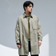 单排扣品质薄款 休闲翻领简约时尚 外套 春秋风衣中长款 收留原创男士
