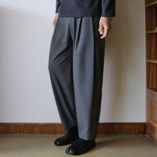 宽松锥形小脚长裤 收留原创2025秋季 厚暗条纹休闲裤 九分裤 子 男士