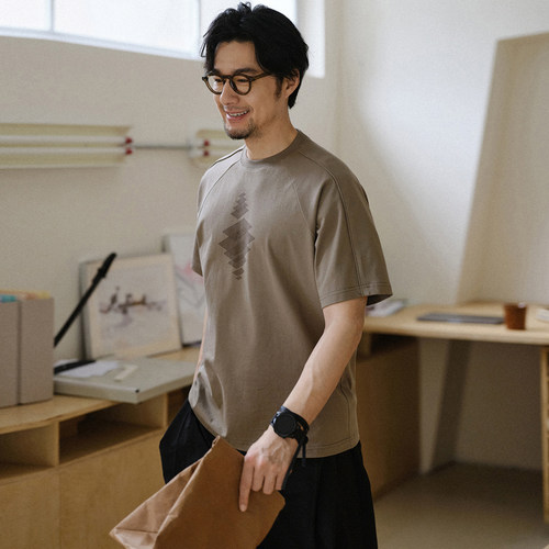 收留原创夏季男士印花T恤