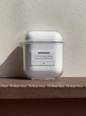 BlueHour原创休息提醒 耳机套透明软壳保护壳 适用于苹果AirPods3