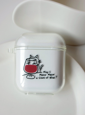 BlueHour原创手绘猫咪 耳机套透明软壳保护壳 适用于苹果AirPods3