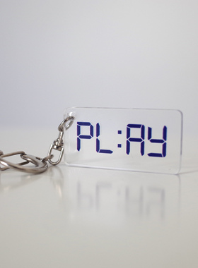 原创play time 创意亚克力小挂饰包包挂件钥匙扣