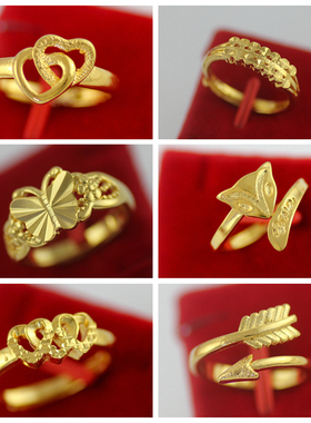 镀金黄铜久不褪色开口可调节戒指