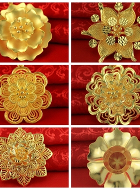 越南沙金超大女士花卉结婚毛衣链