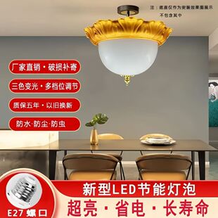【led灯】节能灯超亮E27螺口客厅走廊家用照明白光吸顶灯吊灯足瓦