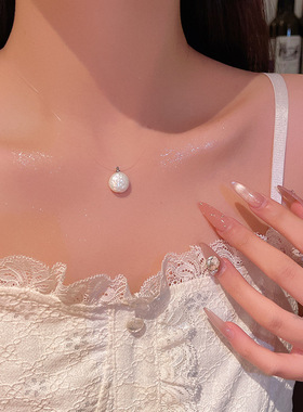 法式复古简约巴洛克异性珍珠吊坠项链时尚百搭气质单颗珍珠锁骨