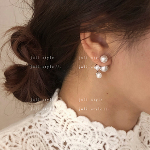 气质珍珠耳环女百搭时尚 法式 知性优雅气质耳钉 S925纯银针 橘里