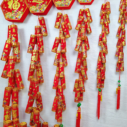 2024春节新年挂饰春节鞭炮灯笼串