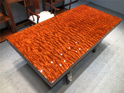 极品水波纹巴花大板茶桌书桌办公桌205*103*10.7