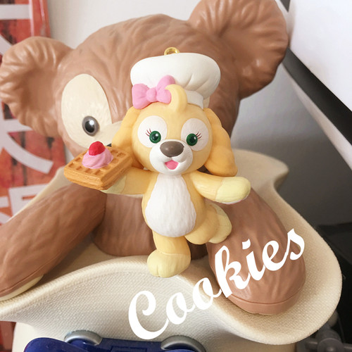 达菲小熊的新朋友cookie厨师小狗塑胶公仔钥匙扣