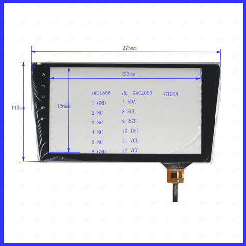 XWC2099 车载导航触摸手写外屏幕玻璃 电容屏 275*143mm XWC1856