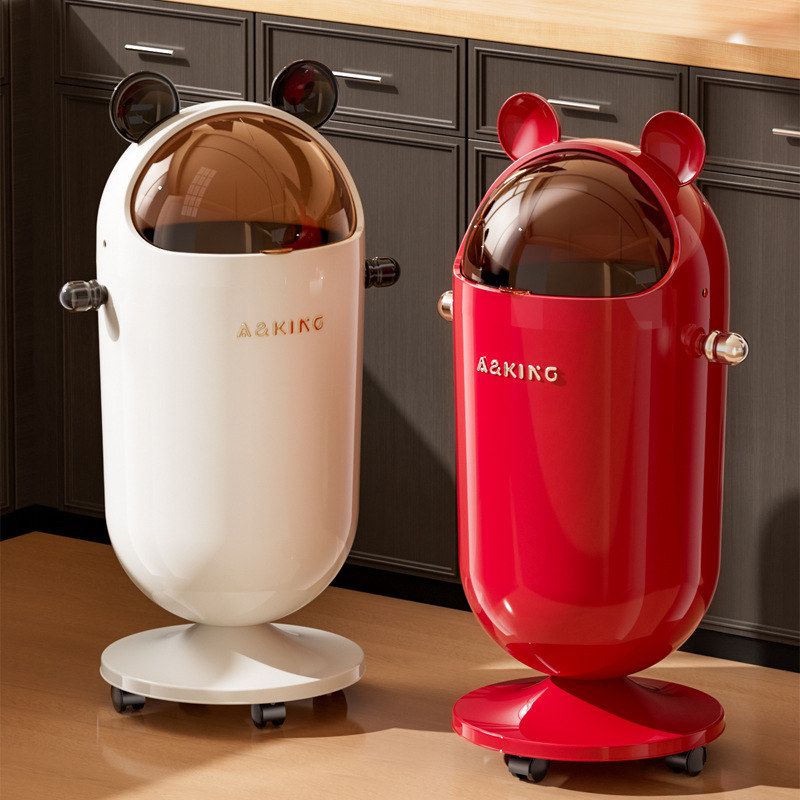 弯腰大容量高脚客厅新款带盖移动免垃圾桶高颜值厨房2025家用可