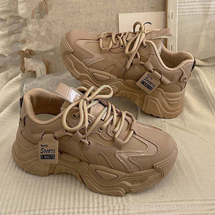 女鞋校园运动鞋鞋子透气老爹鞋2026新款初中学生软底防滑鞋跑步鞋