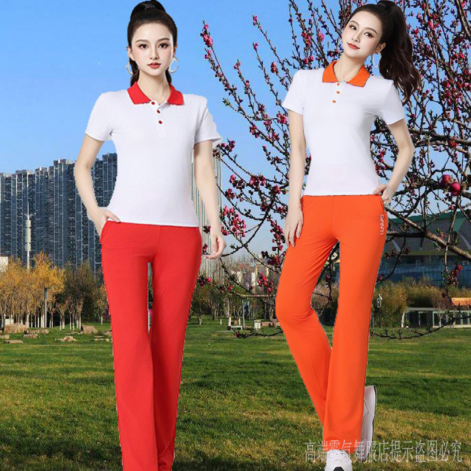 广场舞服装套装2026新款短袖中老年跳舞运动服装棉质演出服装女款