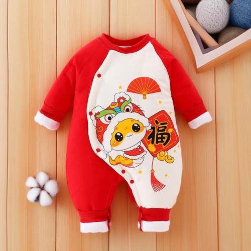 婴儿纯棉无骨长袖哈衣