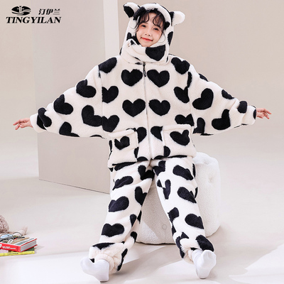 汀伊兰女法兰绒保暖家居服