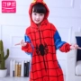 Người nhện phim hoạt hình trẻ em mặc đồ ngủ bé trai và bé gái dày flannel trang phục động vật phục vụ nhà mùa thu và mùa đông - Giống cái đầm ngủ đẹp